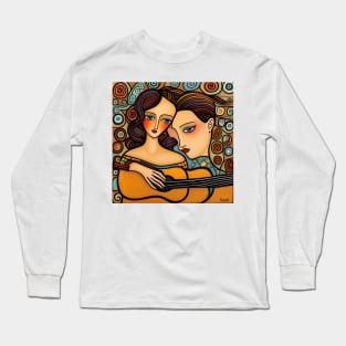 Woman playing a Guitar Long Sleeve T-Shirt